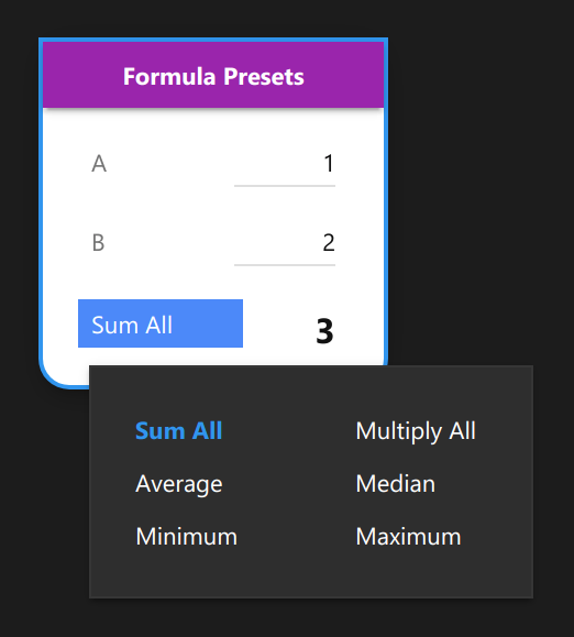 Formula Presets