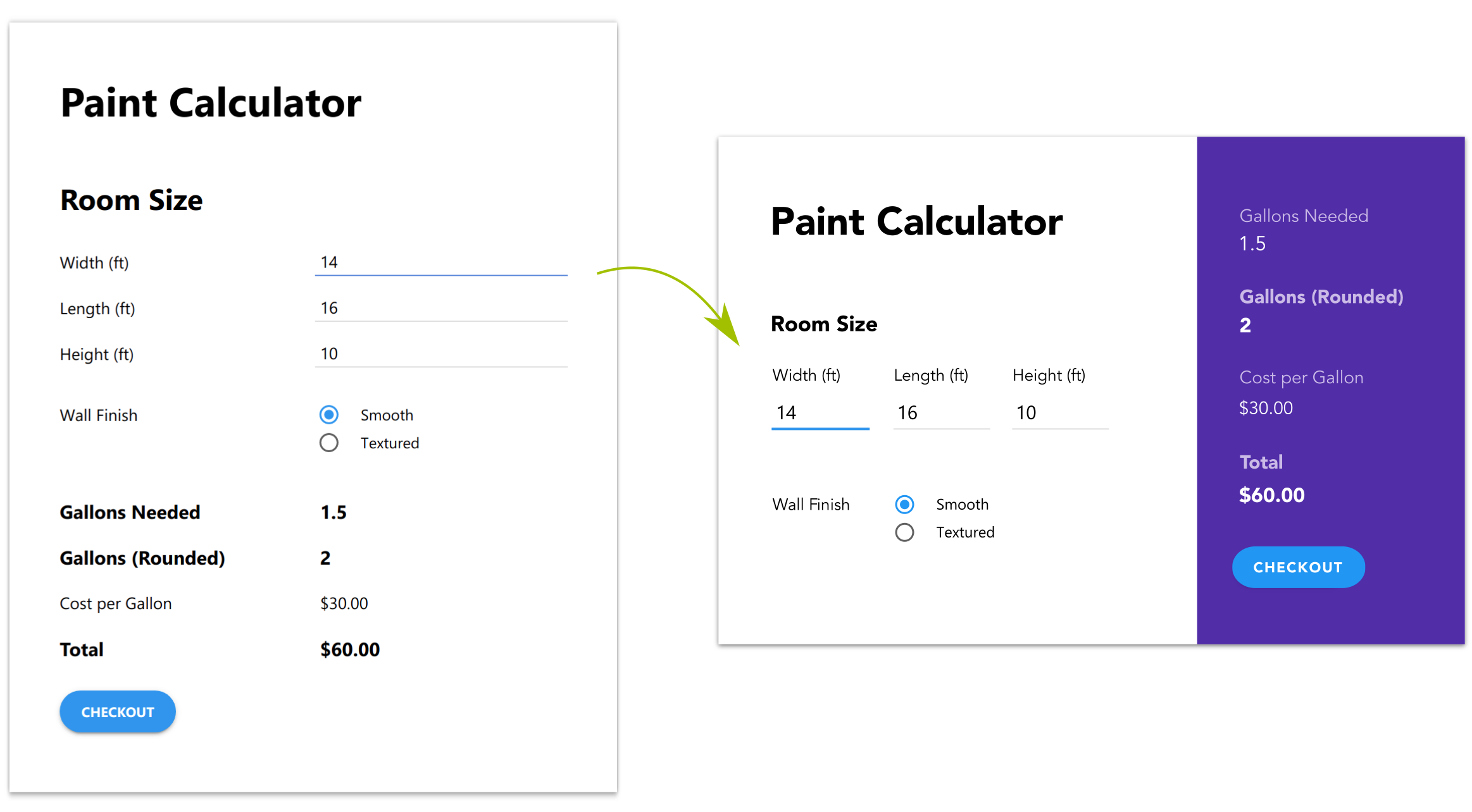 Paint Calculator with Custom Styles